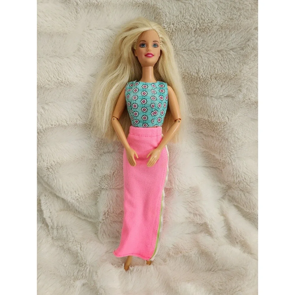 Mattel 1999 Barbie Doll‎ Dress Pink Skirt Blue Tank